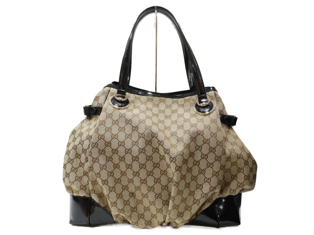 Gucci canvas GG bag shoulder tote Black